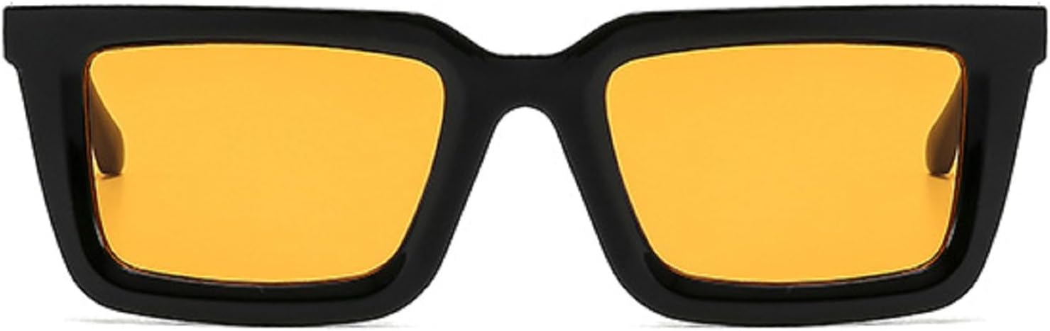 

Популярные женские солнцезащитные очки в винтажном стиле, квадратная оправа, черные и желтые солнцезащитные очки, модные женские очки, женские очки mincl, Black Orange