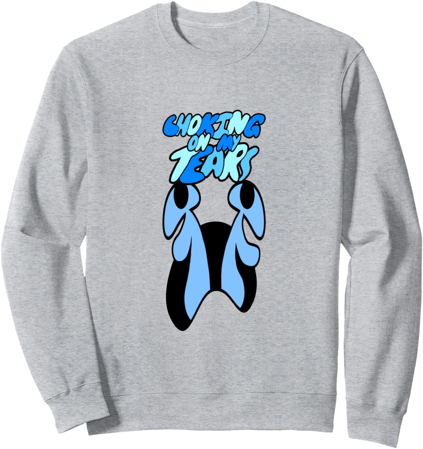 

Задыхаюсь от слез - Депрессия, грустное лицо, дум-эмо, кавайная толстовка, серая Choking On My Tears