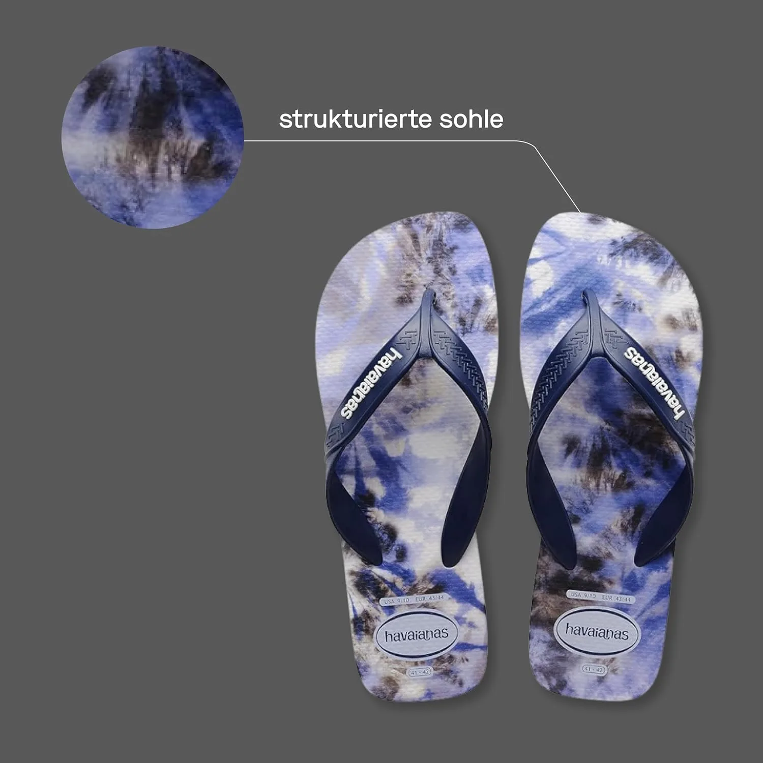 Мужские шлепанцы Havaianas, белый/темно-синий — фото 3