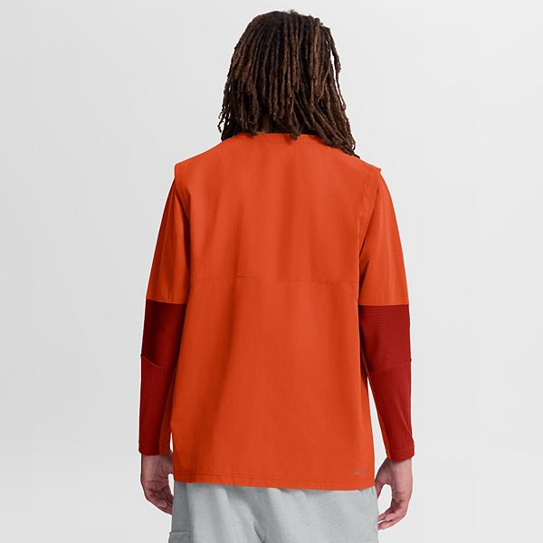 Мужская оранжевая ветровка Clemson Tigers Dugout Dri-Fit с молнией на четверть Nike — фото 3