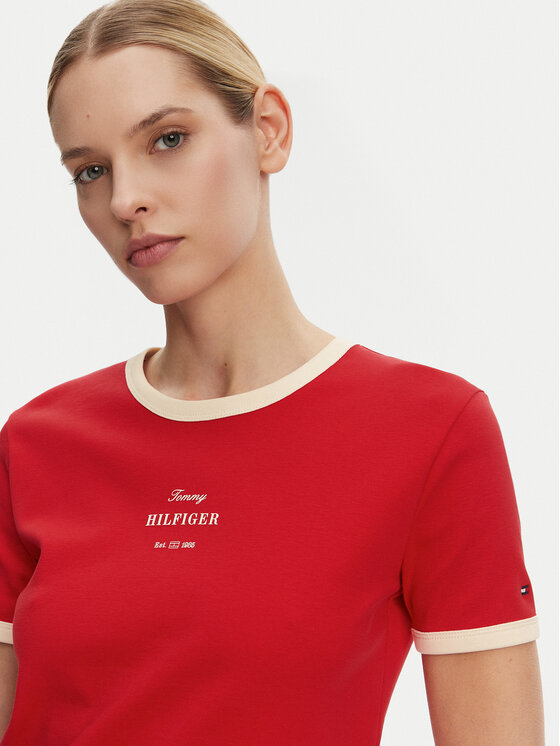 Футболка обычного кроя Monotype WW0WW44586 Tommy Hilfiger, красный — фото 4