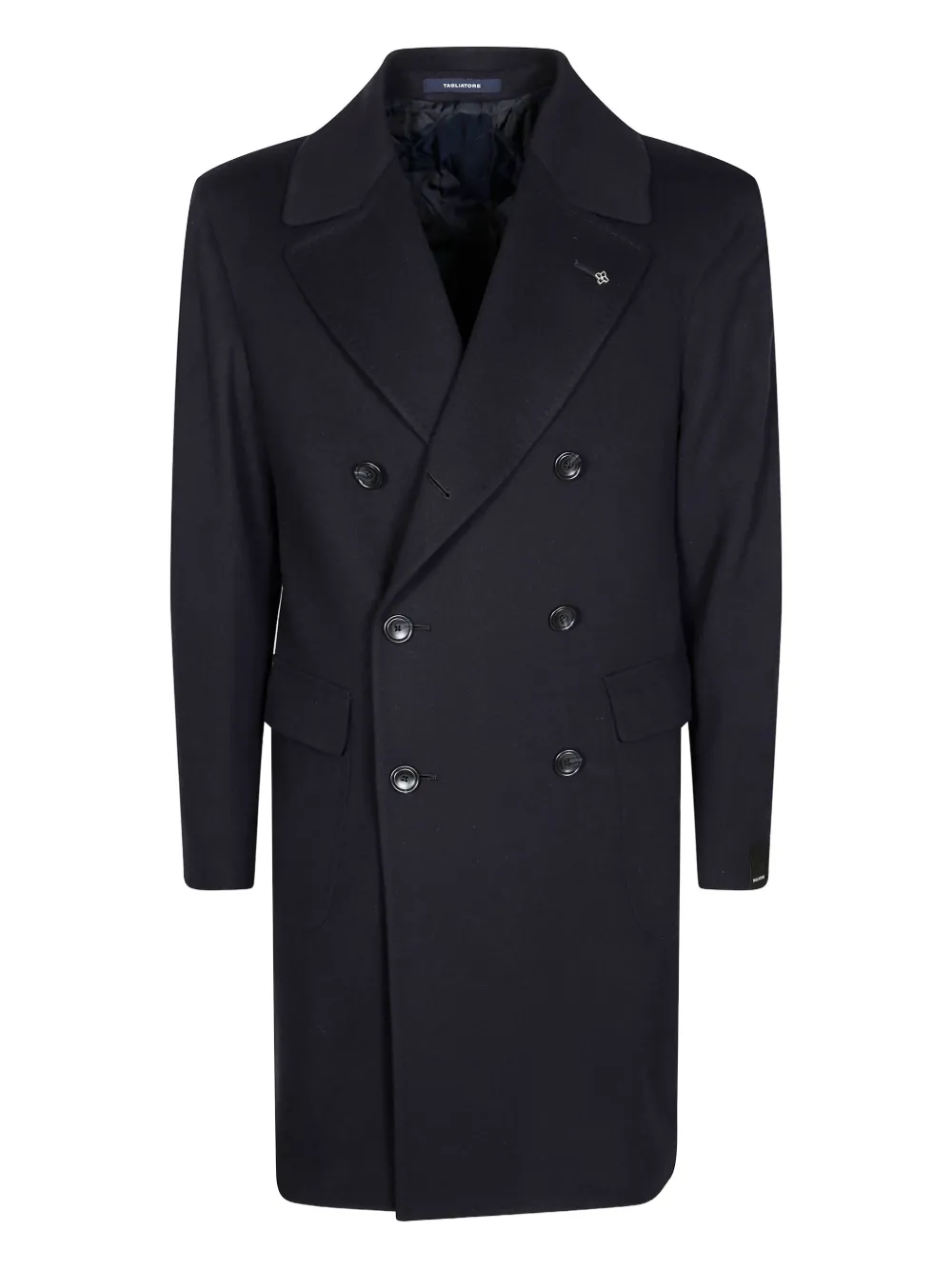 

Двубортное пальто с брошей TAGLIATORE, черный