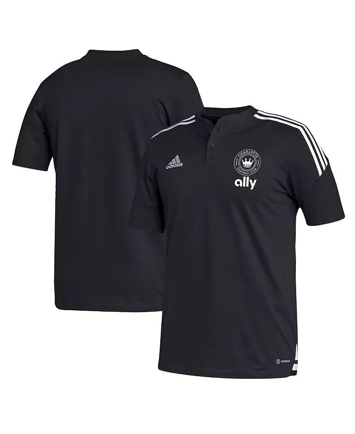 

Мужская черная рубашка-поло Charlotte FC Henley AEROREADY Adidas