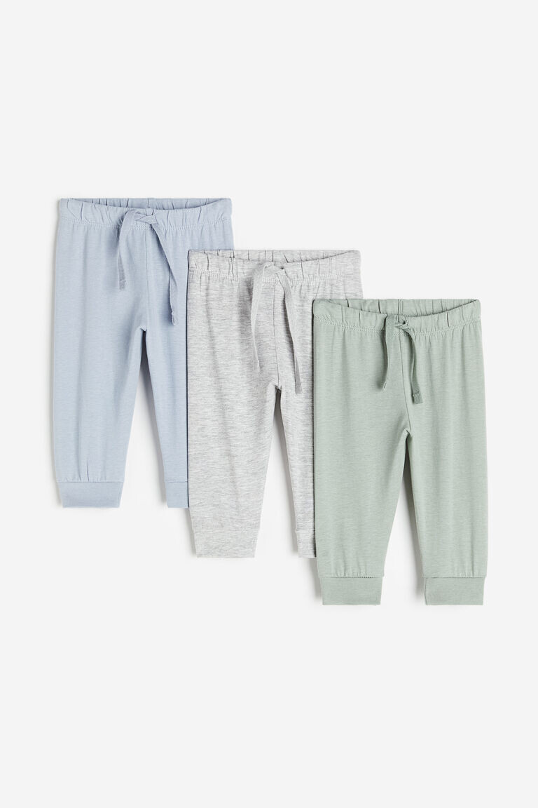 

Комплект из трех джоггеров из хлопкового джерси H&M, синий