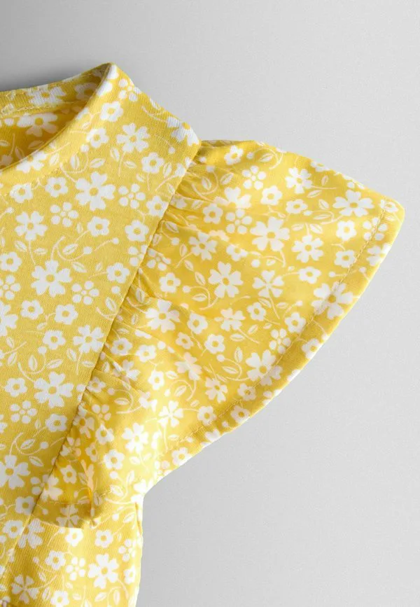 Платье прямого кроя. трикотажное платье. Jojo Maman Bébé, Yellow Ditsy Floral — фото 3