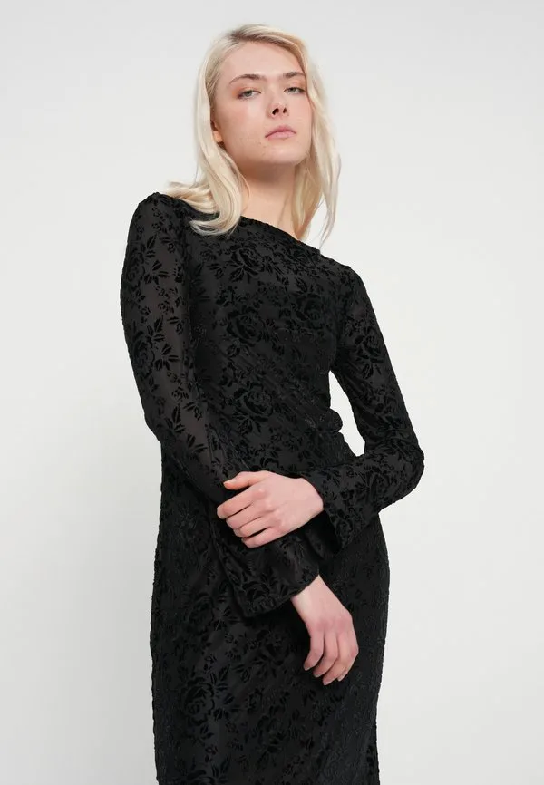 Платье-Макси с цветочным принтом в стиле «выгорание» Gap, Black Floral — фото 4