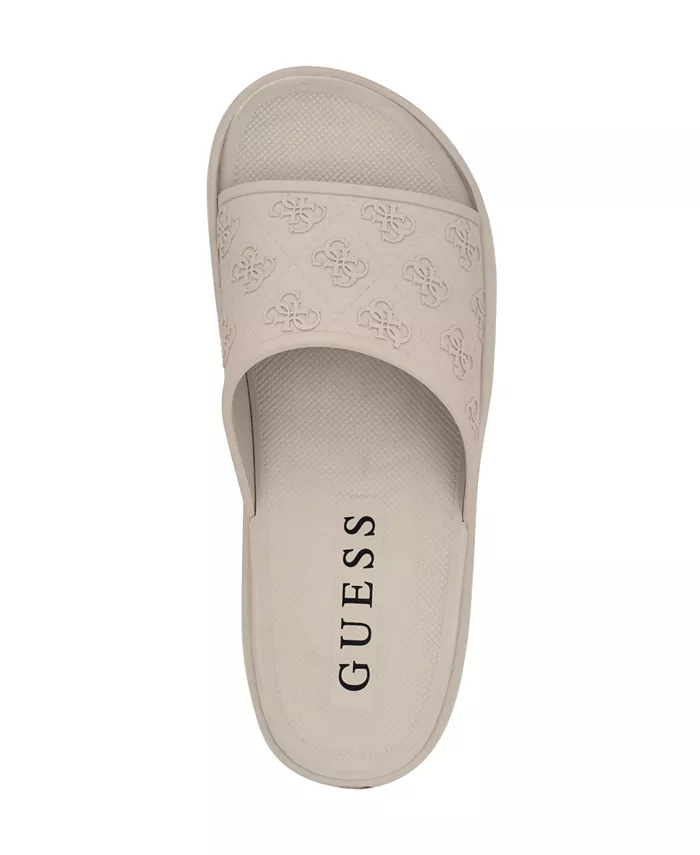Мужские брендовые слайдеры Magaria с утолщенной подошвой для бассейна GUESS, серый — фото 4