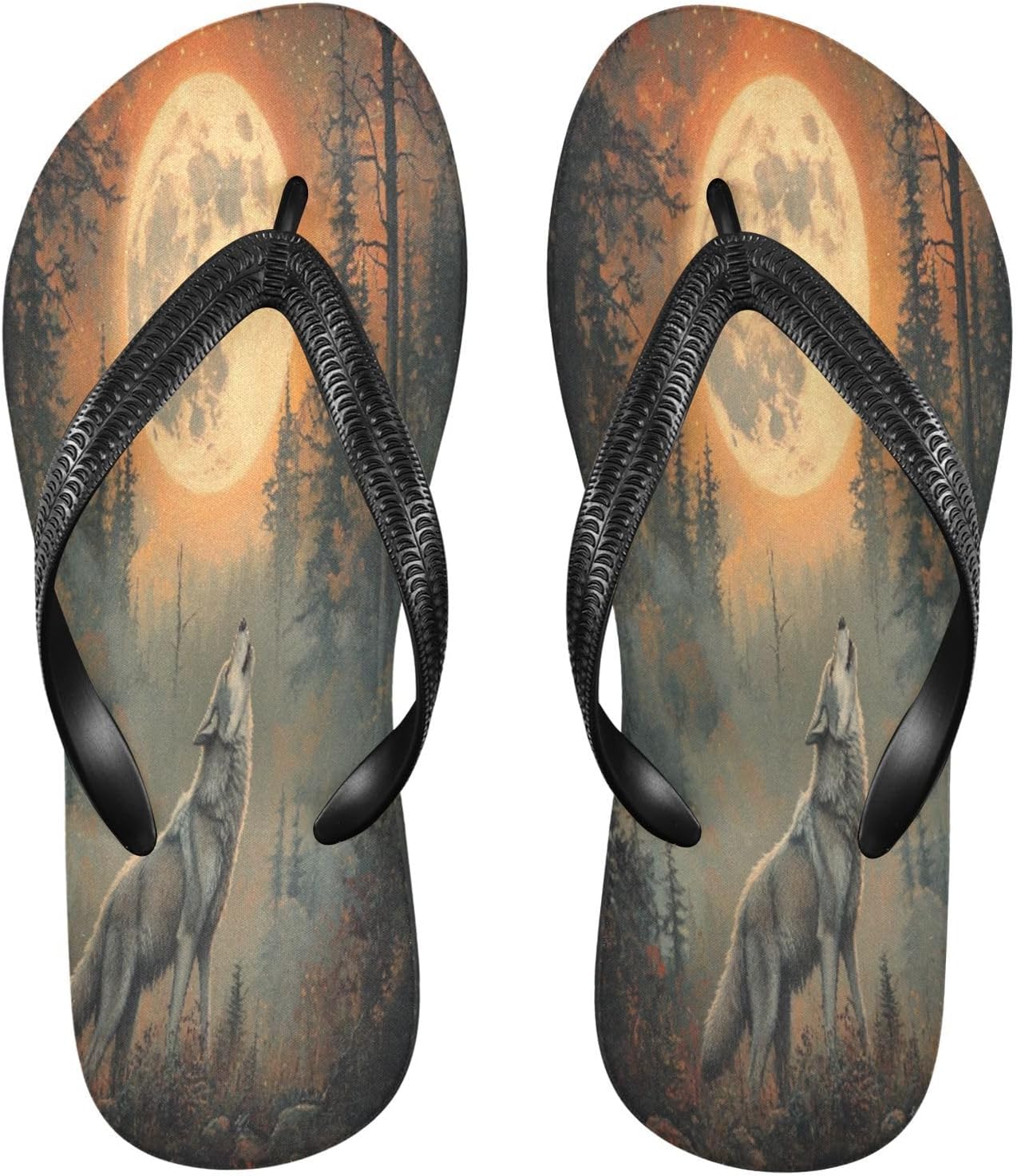 

Вьетнамки Howling Wolf оранжевые, пляжный душ, резиновые нескользящие летние шлепанцы для женщин и мужчин Sinestour