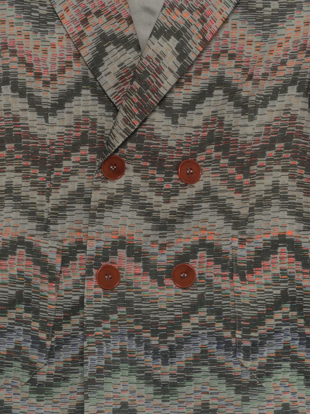 Двубортный пиджак с зигзагообразным узором Missoni Kids, бежевый — фото 3