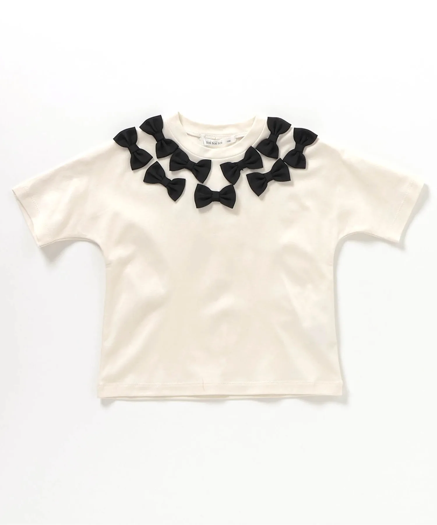 Детский топ с рюшами и лентой Lyuban Top toi toi toi ivory