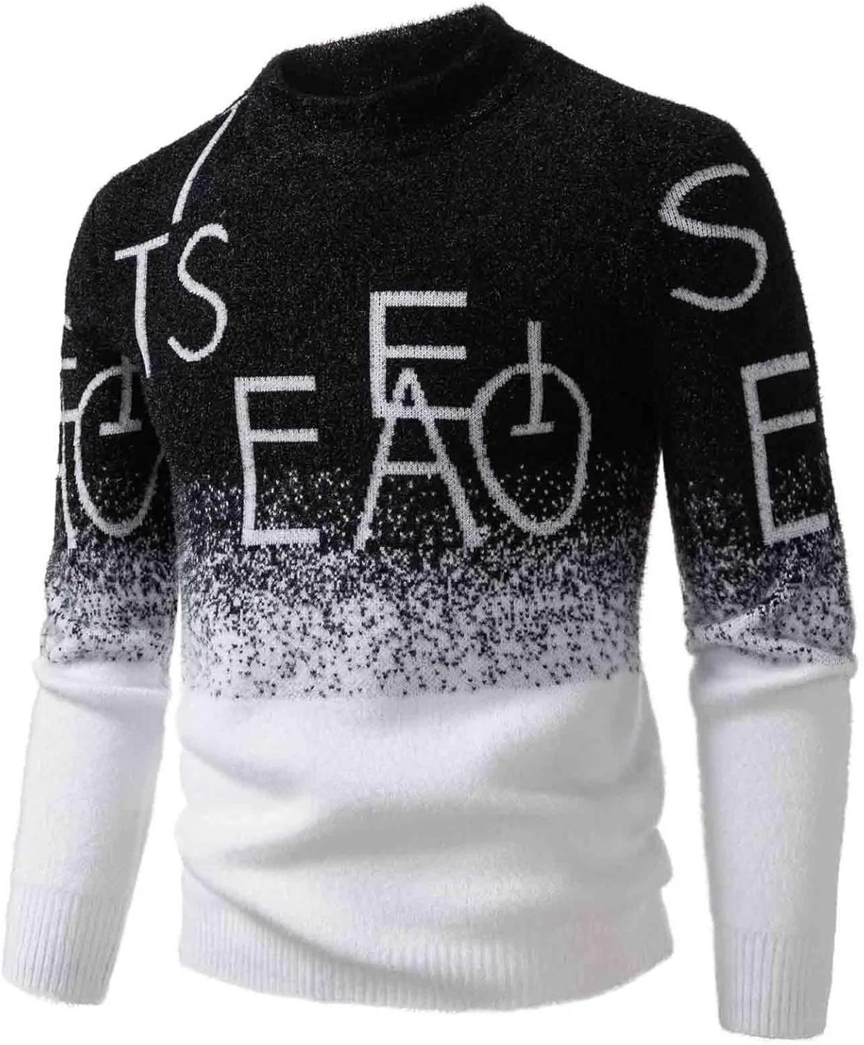 

Мужской свитер с длинным рукавом, вязаный, утепленный