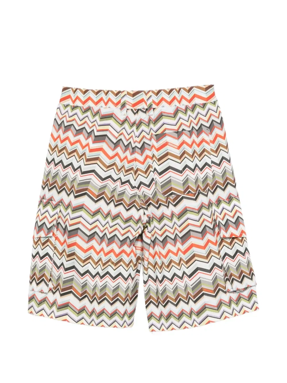 Шорты с узором зигзаг Missoni Kids, бежевый — фото 2