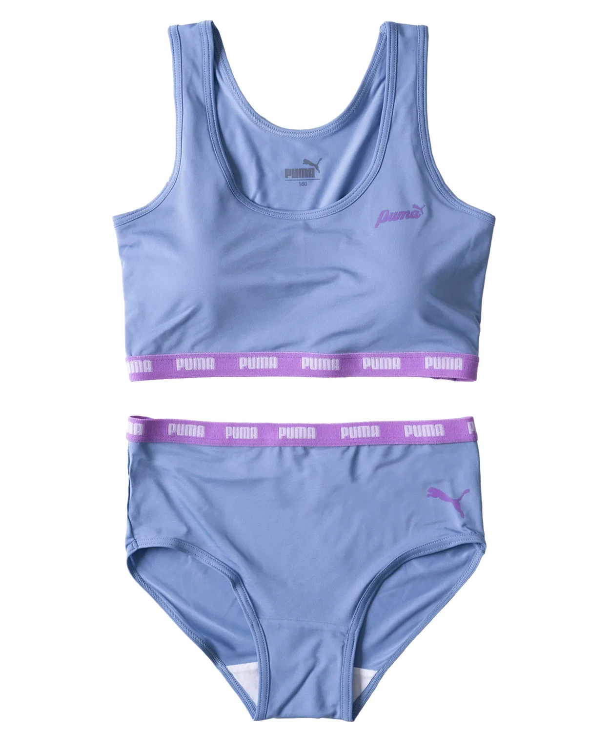 Спортивный бюстгальтер и шорты PUMA Girls Logo Half Top, синий