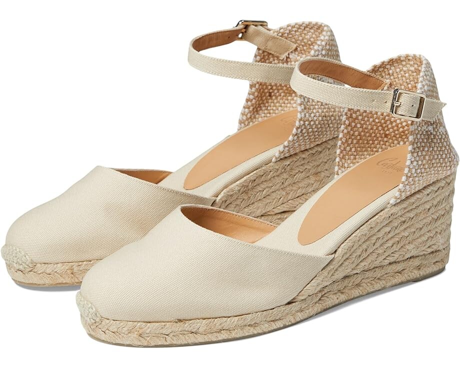 Туфли CASTANER Carol 60 Wedge Espadrille, слоновая кость