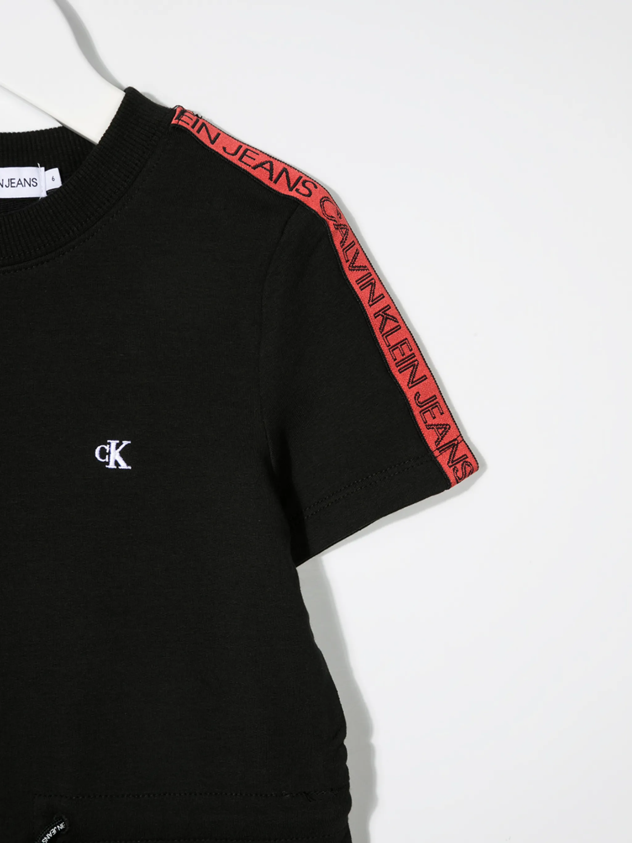 Короткое платье с кулиской и логотипом Calvin Klein Kids, черный — фото 3