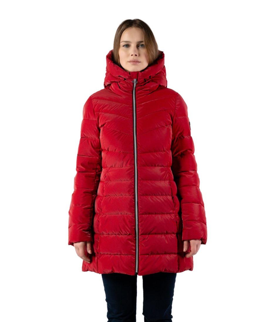 

Женское длинное пальто Robin средней плотности Очень длинные рукава Woodpecker, Red diamond