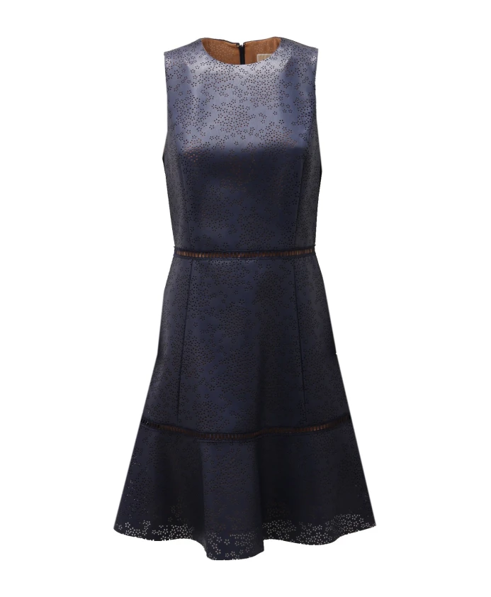 

Темно-Синее платье из перфорированной эко-кожи Michael Kors, синий