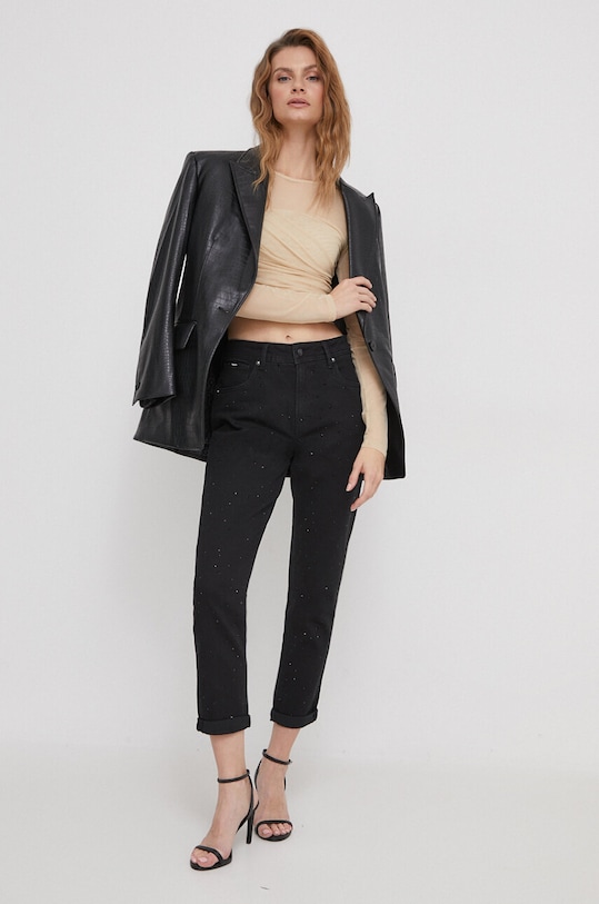 

Джинсы зауженные HW Sparkle Pepe Jeans, черный