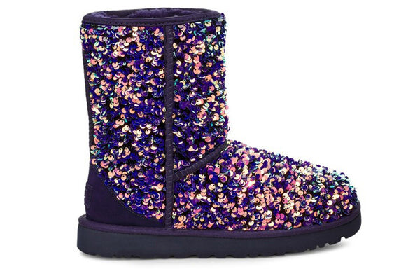 Кроссовки классические короткие звездные блестящие зимние сапоги Ugg, фиолетовый — фото 2
