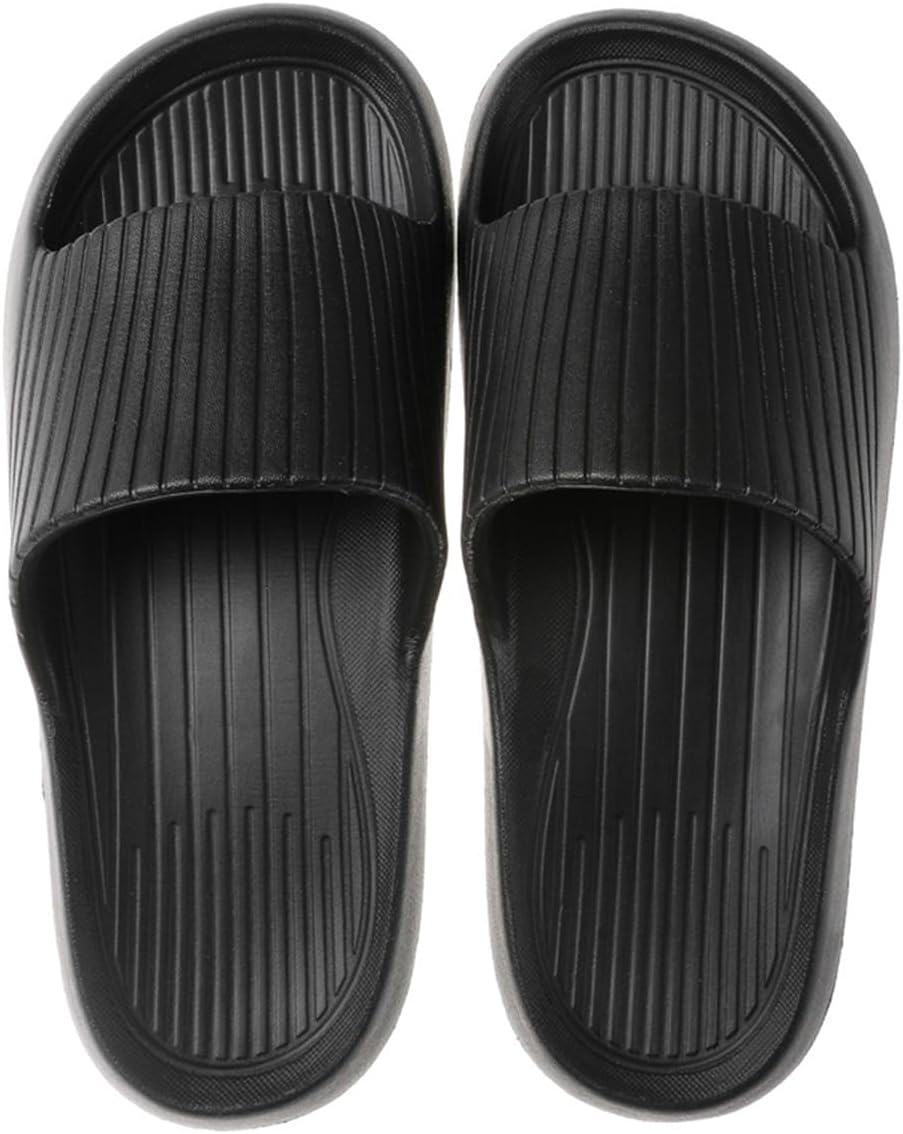 

Домашние тапочки для женщин и мужчин, тапочки для ванной, противоскользящие домашние туфли, шлепанцы для душа, тапочки для бассейна и пляжа Auxdiq, черный