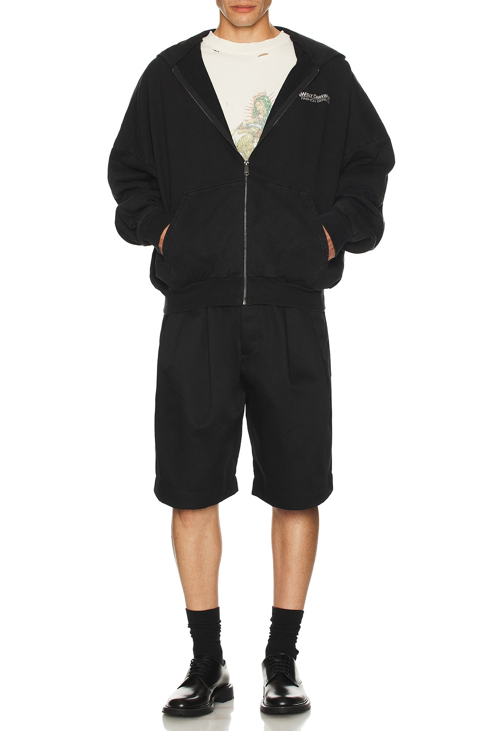 

Стандартный худи с молнией Willy fashion service Willy Chavarria, Black