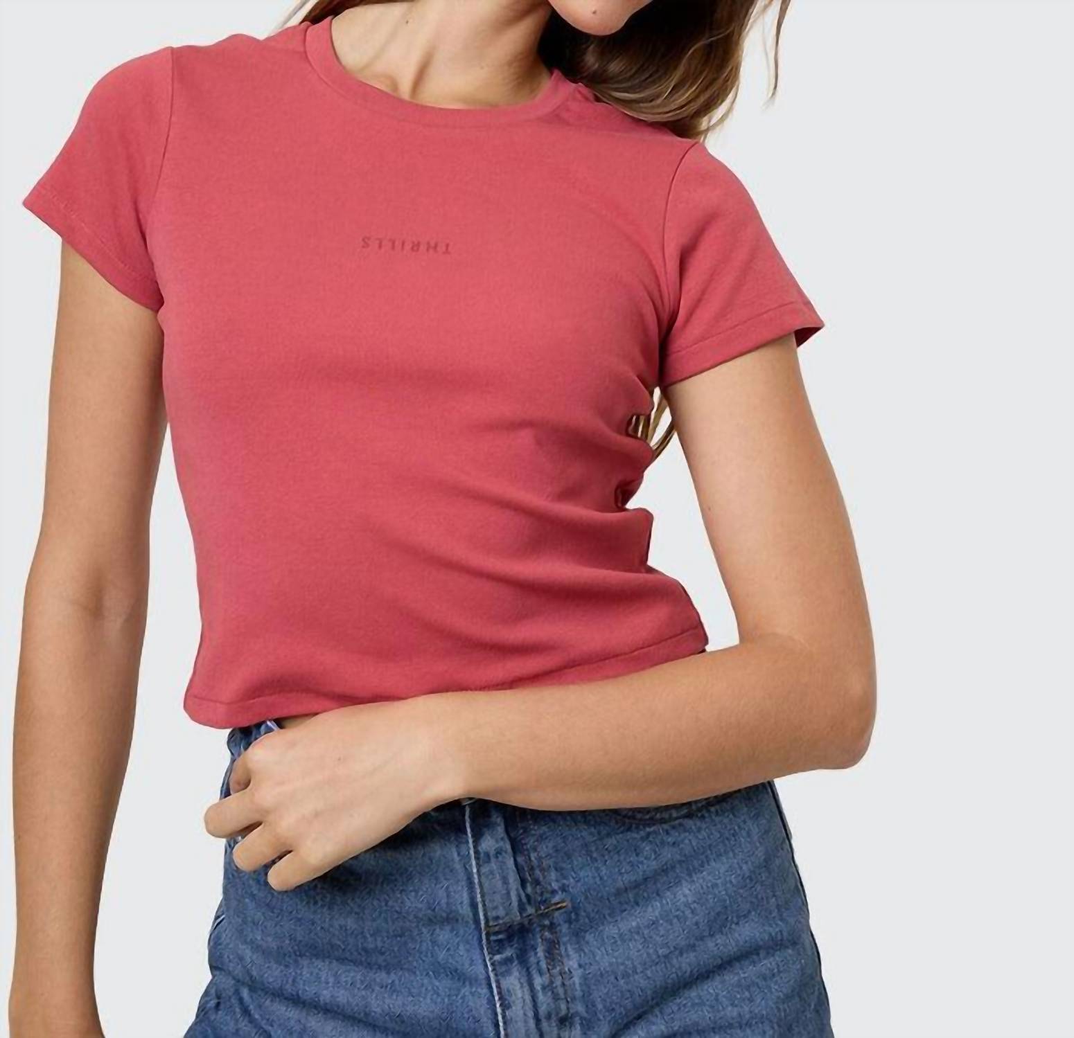 

Минималистичная мини-футболка в цвете «Редвуд» Thrills, redwood