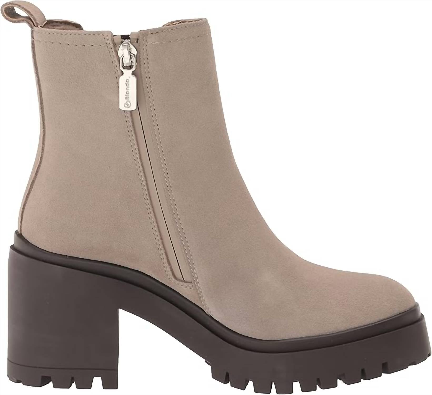 Женские ботинки Raquel Chelsea из светло-серой коровьей замши/текстиля Blondo, цвет light grey cow suede/textile — фото 3