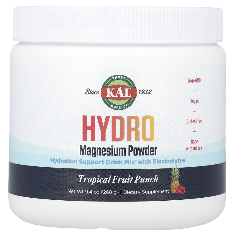 

KAL, Hydro Magnesium Powder, пунш из тропических фруктов, 268 г (9,4 унции)