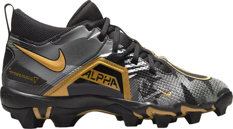

Кроссовки Russell Wilson x Alpha Menace 3 Shark GS 'Black Metallic Vivid Gold', черный