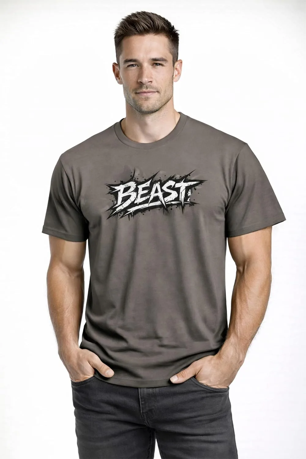 Футболка Beast Workout для мотивации в фитнесе, тренировках, поднятии тяжестей и развития силы духа GENERIC, темно-зеленый — фото 2