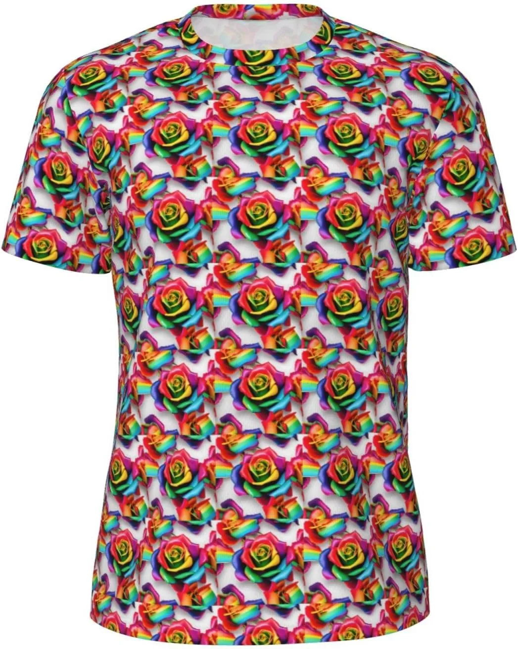 

Футболка мужская с принтом Rainbow Rose, летняя, дышащая MyPiky