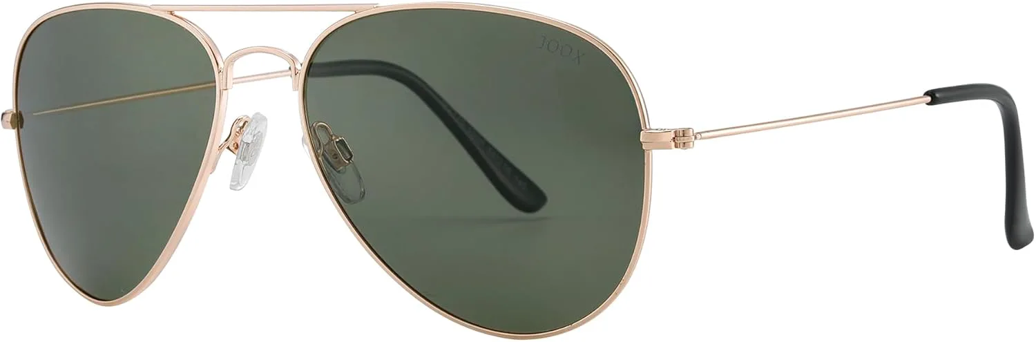 

Поляризованные солнцезащитные очки-авиаторы JOOX для женщин и мужчин, линзы с защитой UV400 и легкая металлическая оправа в стиле «пилот», Shiny Gold/G15 Green