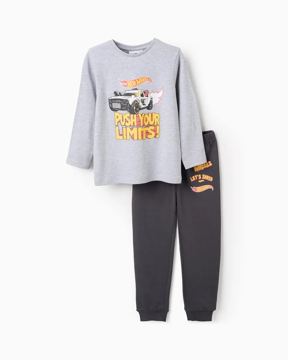 

Детская пижама 100% хлопок с мотивом Hot Wheels Zippy, серый