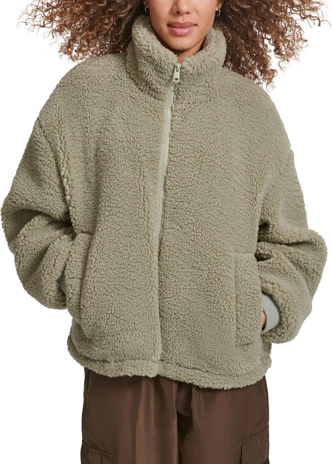 

Levi's Женская куртка на молнии из шерпы плюш, Seafoam