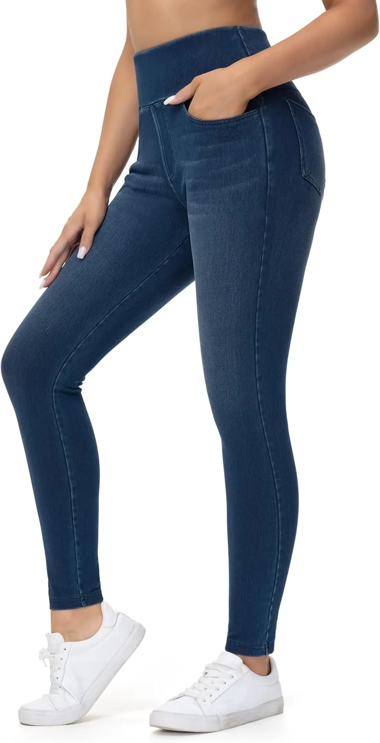 

Dragon Fit женские джинсы-леггинсы с карманами, высокая талия, утягивающие