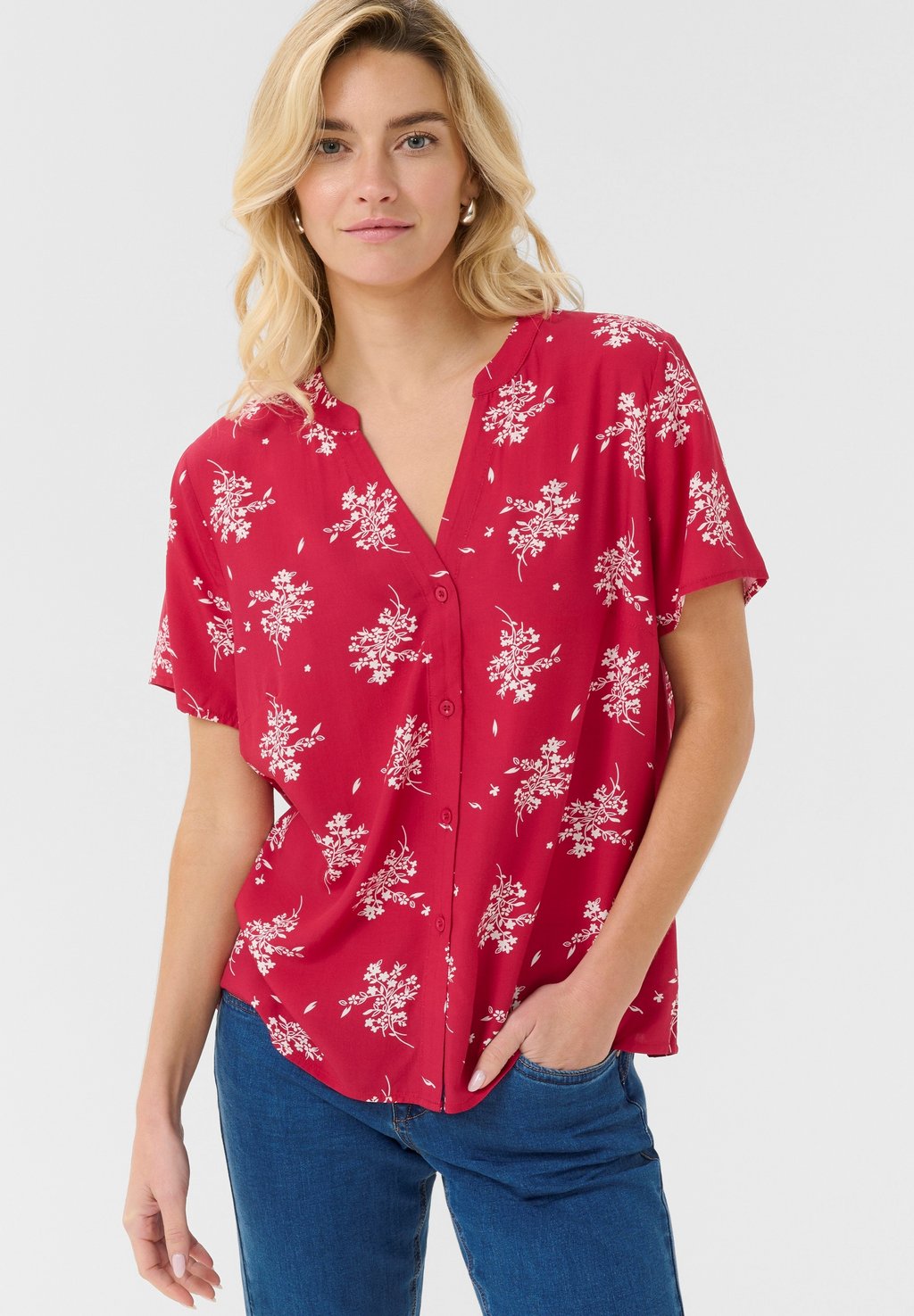 

Блузка на пуговицах LUDA BUTTON SHORT SLEEVE Love Copenhagen, красный