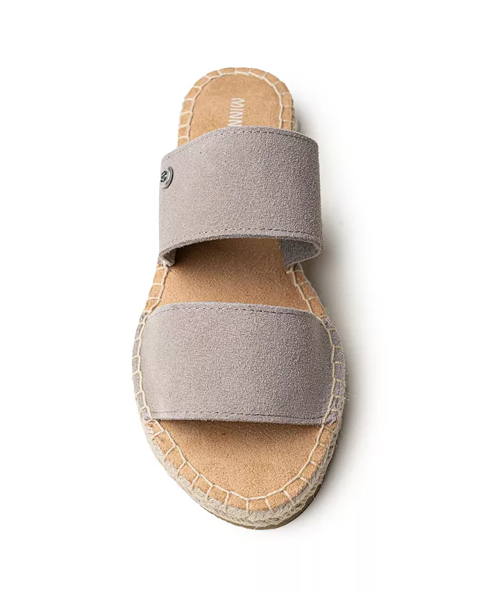 Женские слайдеры Poppie из замши Minnetonka, коричневый/бежевый — фото 2