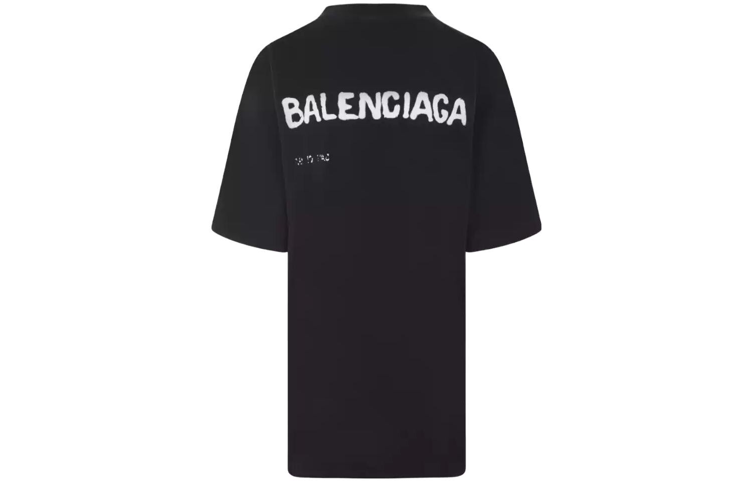 Футболка женская Balenciaga Large Fit, черный / белый — фото 2