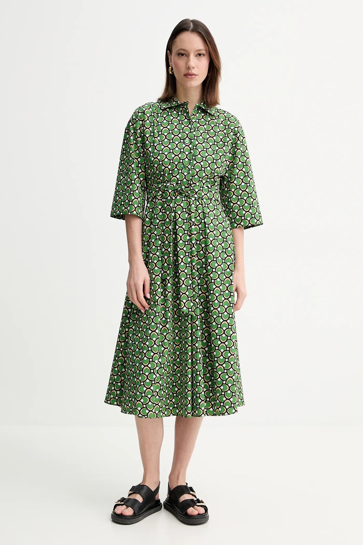 

Платье из хлопка Weekend Max Mara, зеленый