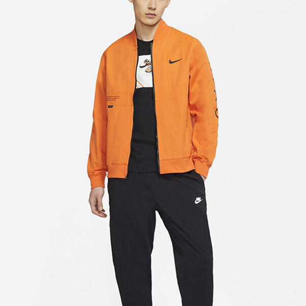 Куртка sportswear swoosh logo printing sports jacket orange Nike, оранжевый — фото 3