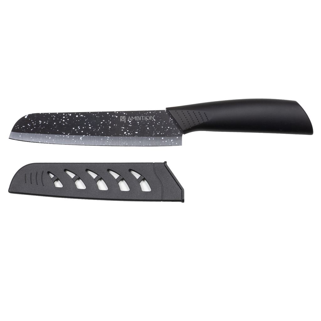 

Нож универсальный керамический черный 15 см Santoku Skiv AMBITION