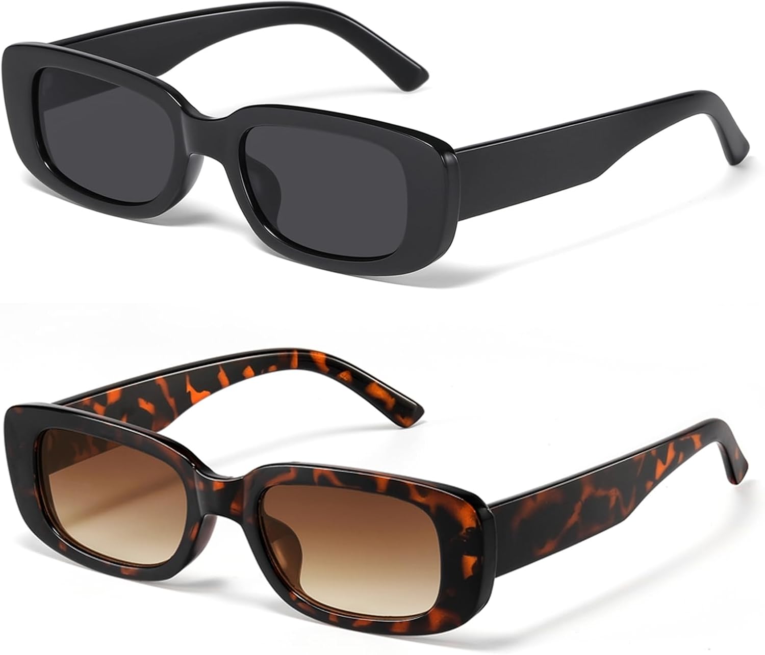 

Солнцезащитные очки JASPIN прямоугольной формы для женщин и мужчин, модные, в стиле ретро 90-х, с защитой от УФ-излучения и стильной квадратной оправой, Black+gradualleopard