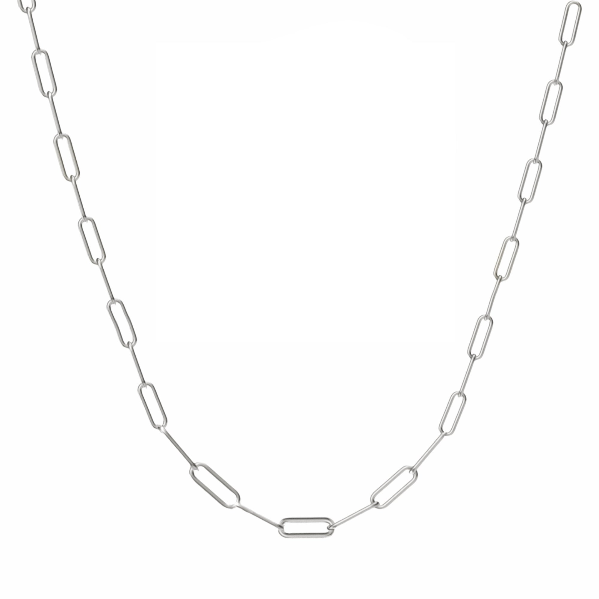 

Позолоченное тонкое ожерелье в виде скрепки толщиной 2,5 мм Donatello Gian, Silver - 22