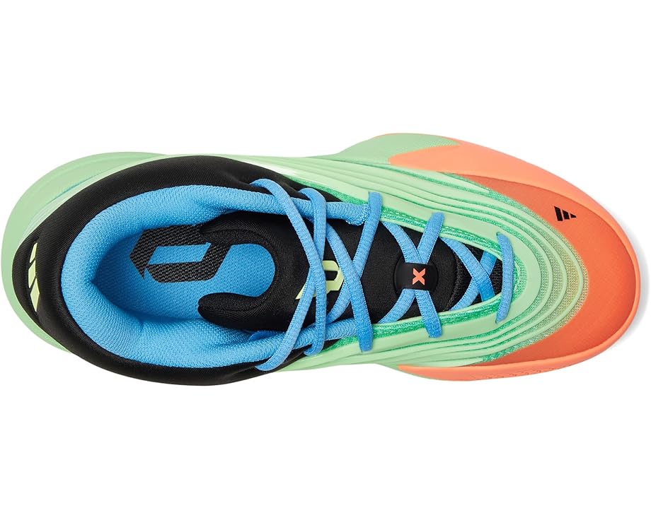 Кроссовки adidas Kids Dame X Basketball Shoes, цвет Lime Burst/Signal Coral/Blue Burst — фото 2
