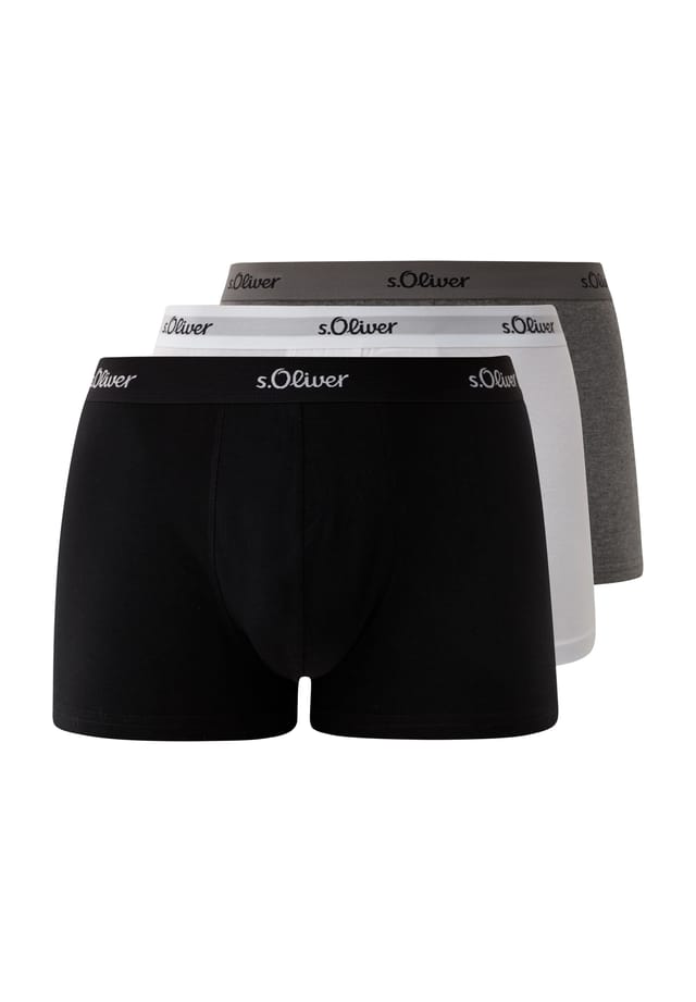 

Базовые шорты-боксеры Hipster 3 пары логотип на поясе S.Oliver, черный