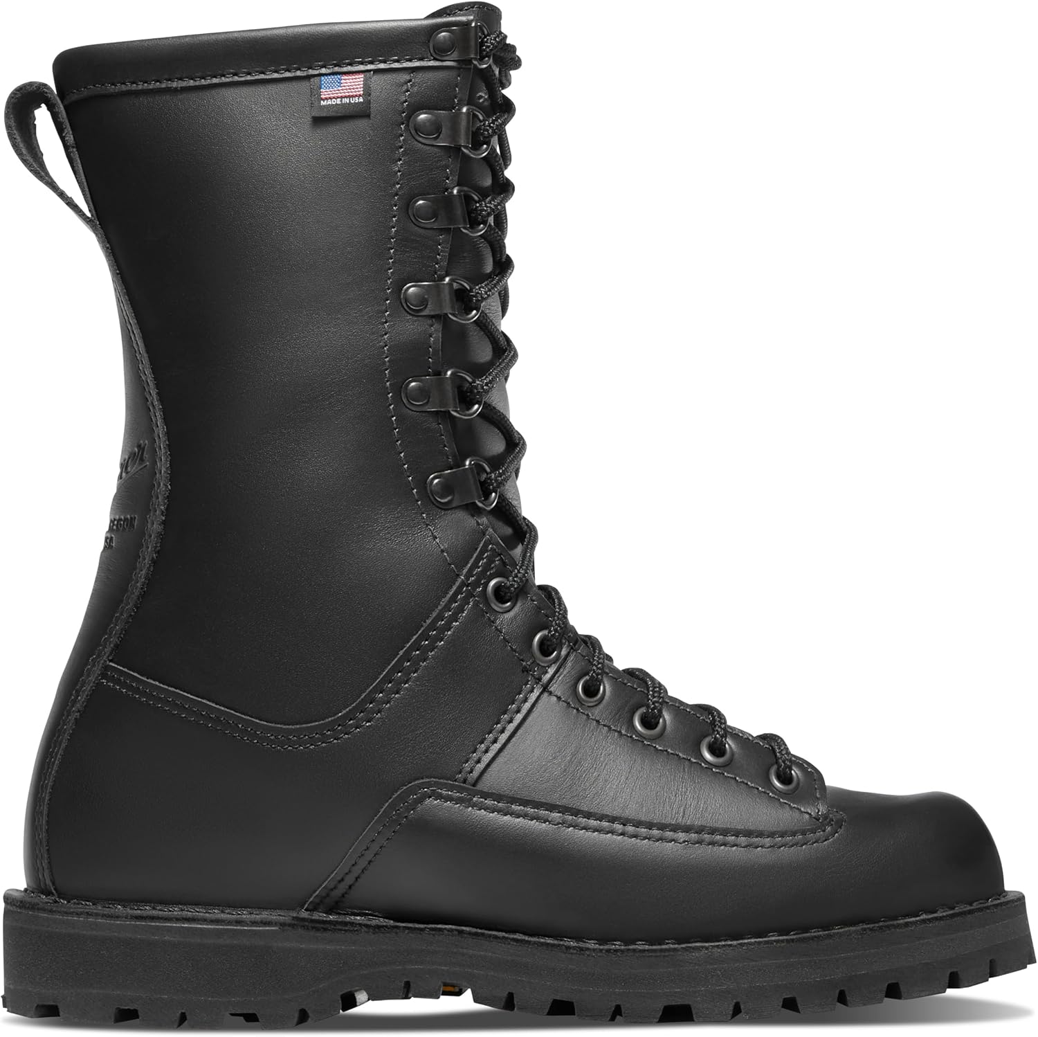 

Мужские ботинки Danner Fort Lewis 10 - верх из цельнозернистой кожи, подходящей для полировки, водонепроницаемая GORE-TEX, утеплитель Thinsulate 200G, подошва Vibram, черный