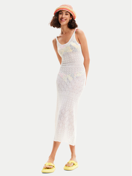 

Пляжное платье regular fit Kenia 24SWMF02 Desigual, белый