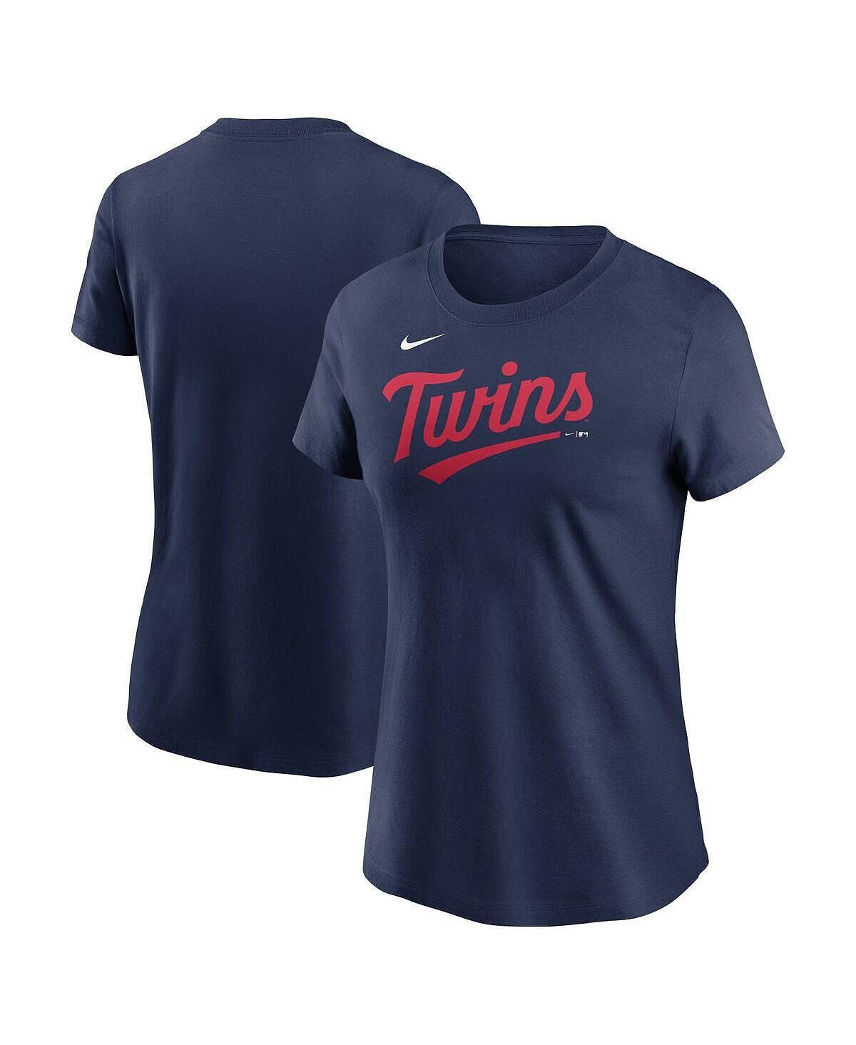 

Женская темно-синяя футболка с надписью Minnesota Twins 2023 Nike, темно-синий