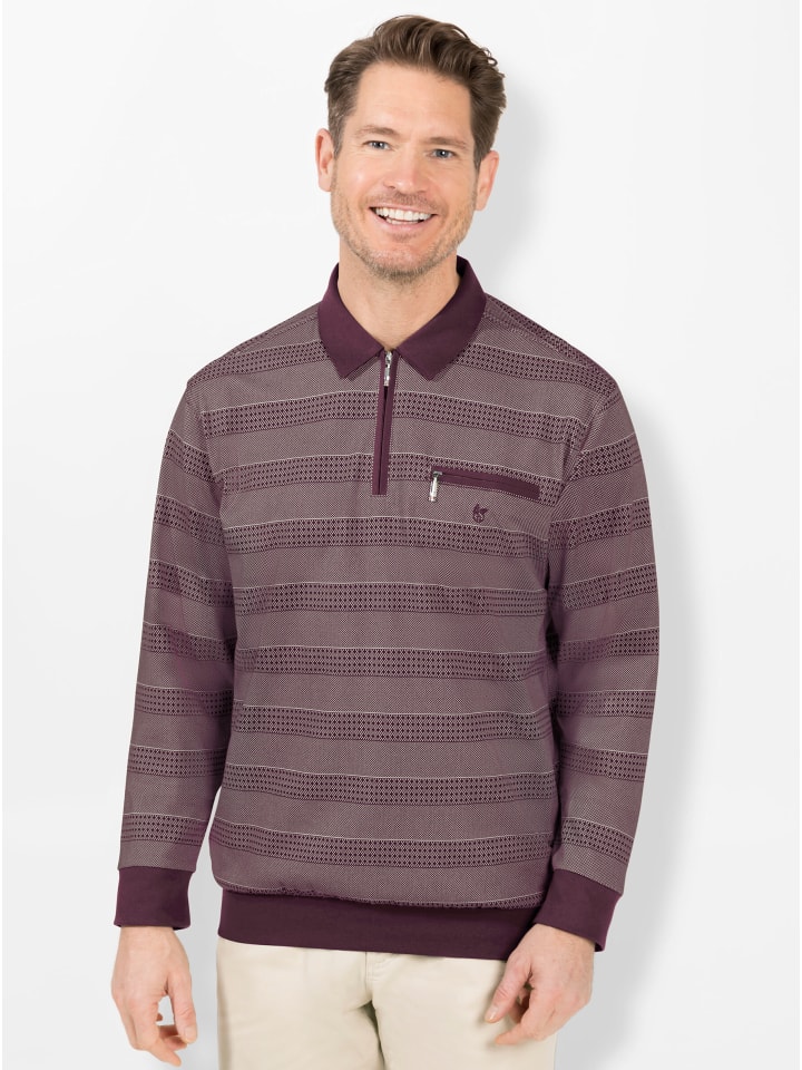 

Рубашка-поло с длинными рукавами темно-красного цвета hajo, Красный, Рубашка-поло с длинными рукавами темно-красного цвета hajo