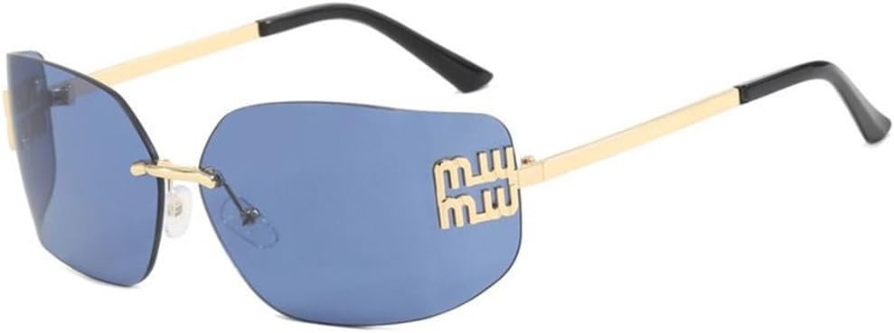 

Стильные женские солнцезащитные очки без оправы с металлическими линзами, поляризацией, прямоугольной формой и градиентной кривизной линз, защитой от УФ-излучения PRSTNN, C4